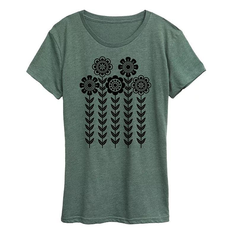 Womens Ducks In A Row Graphic Tee Dark Grey Product Image