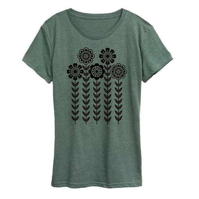 Womens Ducks In A Row Graphic Tee, Girls Grey Green Product Image