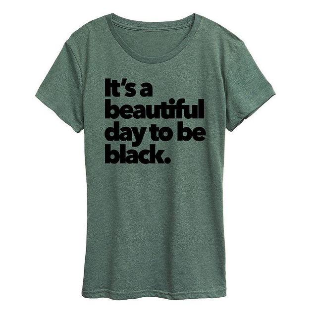 Womens Beautiful Day To Be Black Graphic Tee Grey Grey Product Image