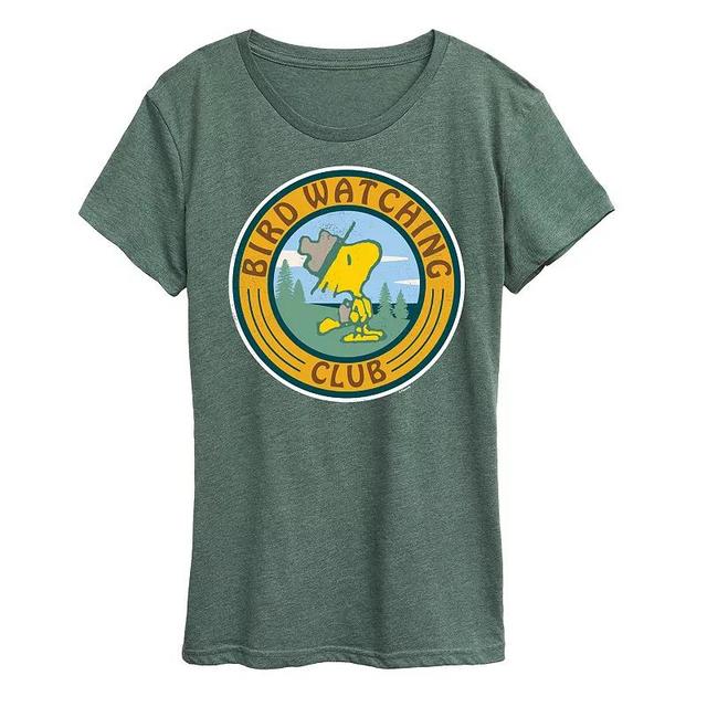 Womens Peanuts Woodstock Bird Watching Graphic Tee Product Image