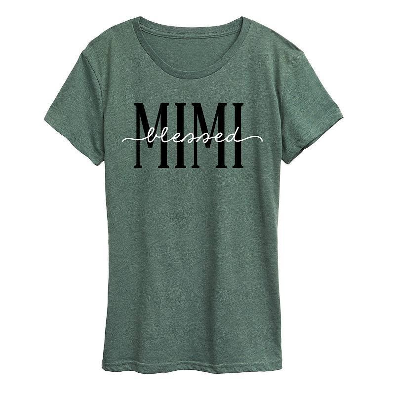 Womens Blessed Mimi Graphic Tee Grey Gray Product Image