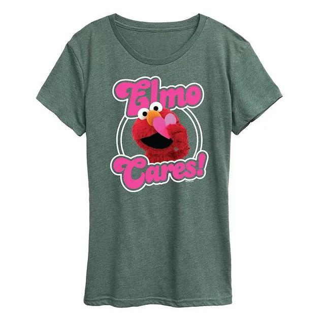 Womens Sesame Street Elmo Cares Graphic Tee Product Image