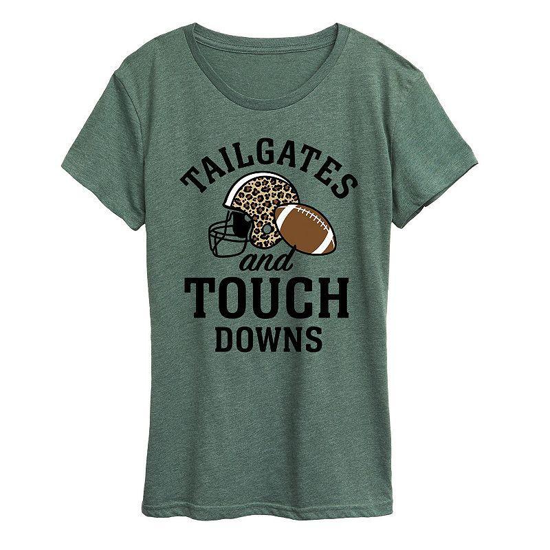 Womens Tailgates Touchdowns Graphic Tee, Girls Grey Gray Product Image