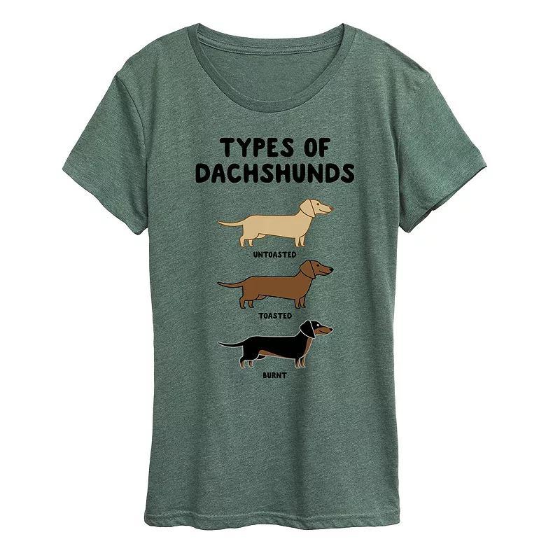 Womens Types Of Dachshunds Graphic Tee Product Image