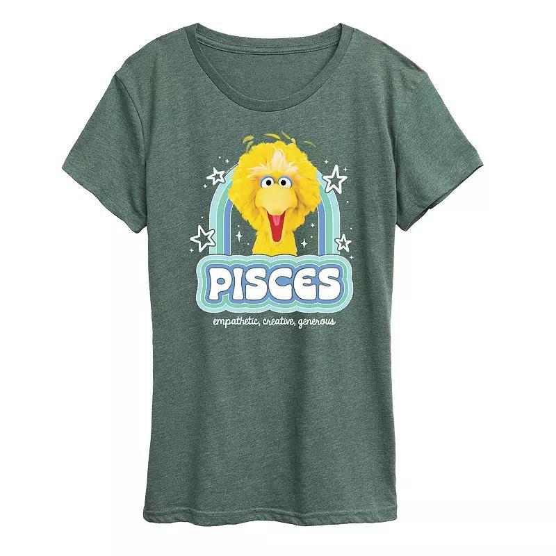 Womens Sesame Street Pisces Big Bird Graphic Tee Product Image