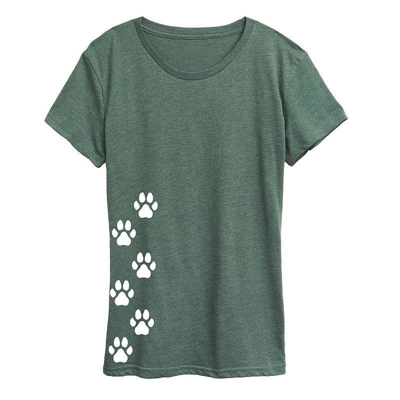 Womens Vertical Pawprints Graphic Tee Product Image