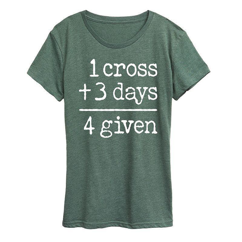 Womens One Cross Three Days Graphic Tee Grey Green Product Image