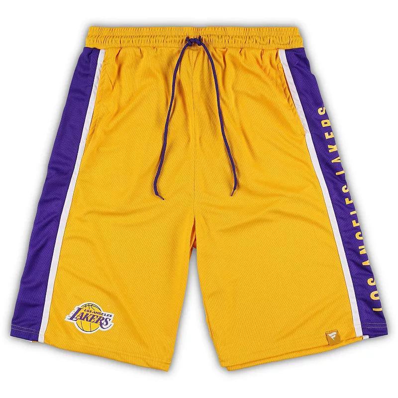 Mens Fanatics Branded Gold Los Angeles Lakers Big & Tall Referee Iconic Mesh Shorts Product Image