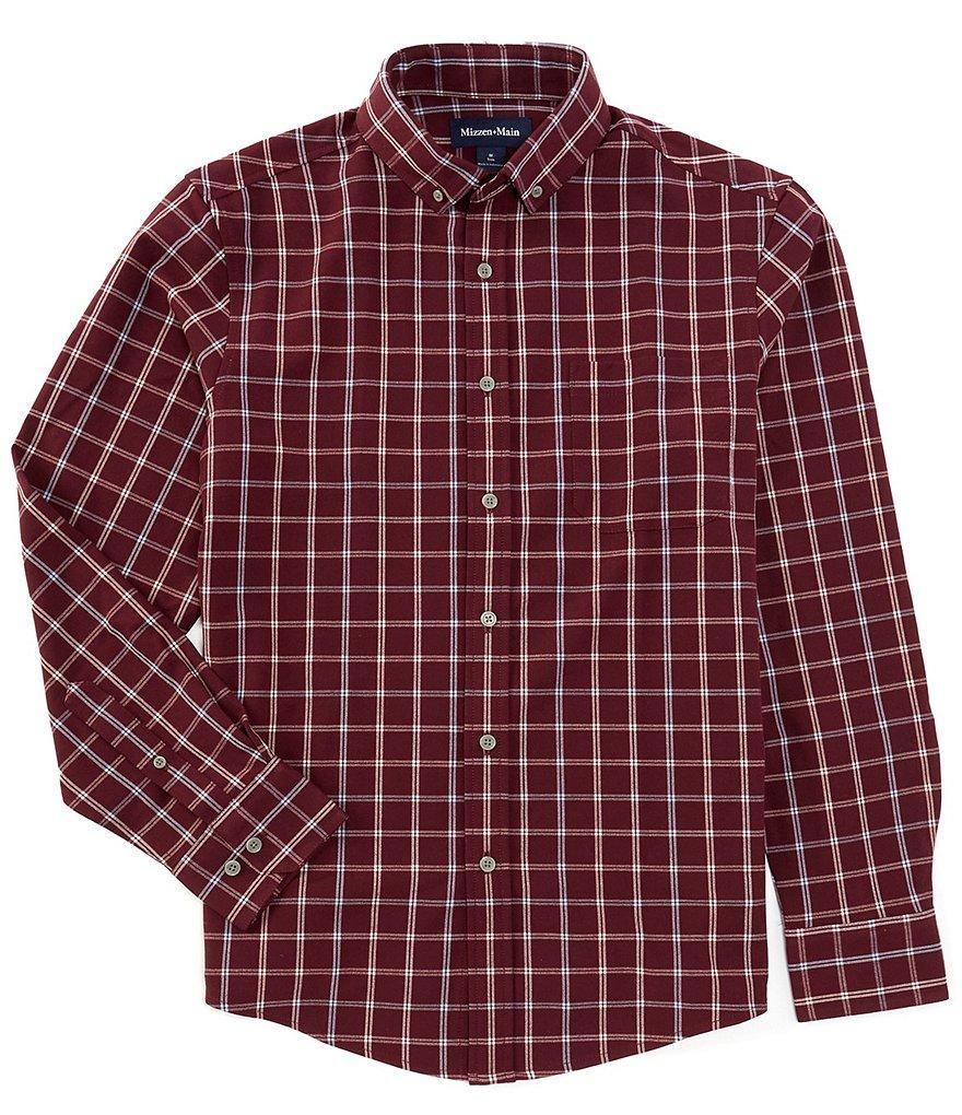 Mizzen+Main City Flannel Medium Plaid Performance Stretch Long Sleeve Woven Shirt Product Image