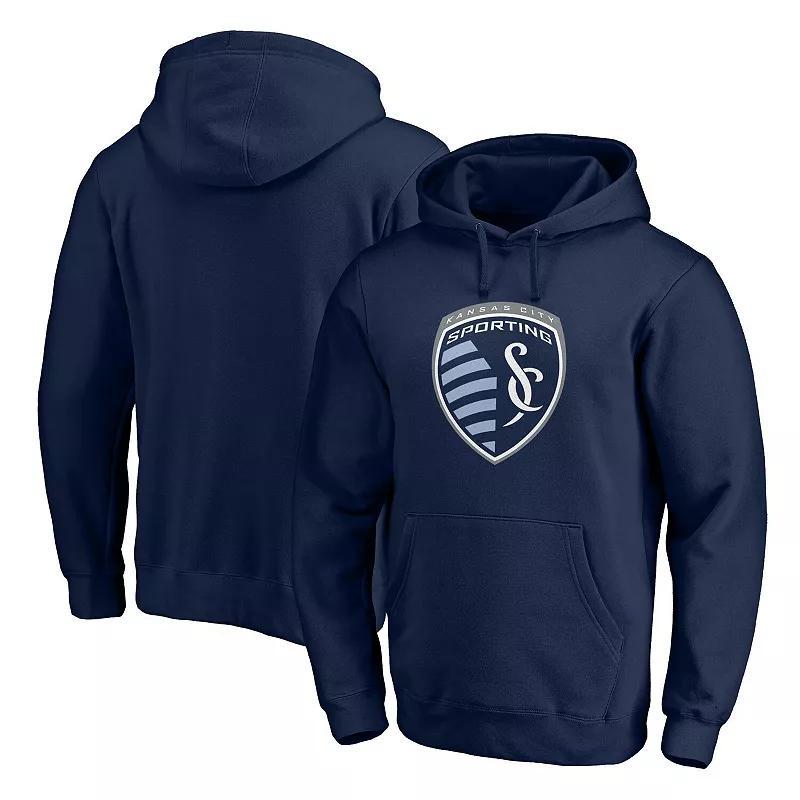 Mens Fanatics Sporting Kansas City Logo Pullover Hoodie Blue Product Image