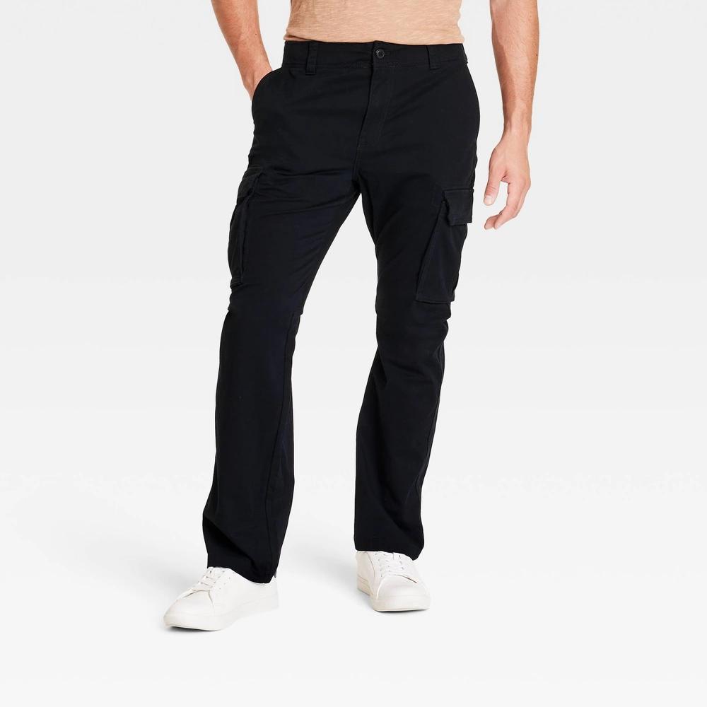 Mens Straight Fit Cargo Pants - Goodfellow & Co Black 30x32 Product Image