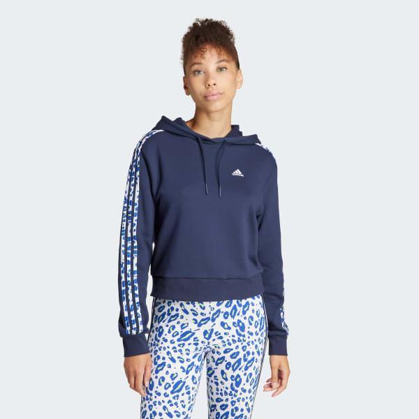 Essentials 3-Stripes Animal Print Relaxed Hoodie Product Image