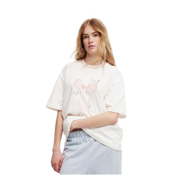 Cotton On Womens The Premium Boxy Graphic Tee - Bow Product Image