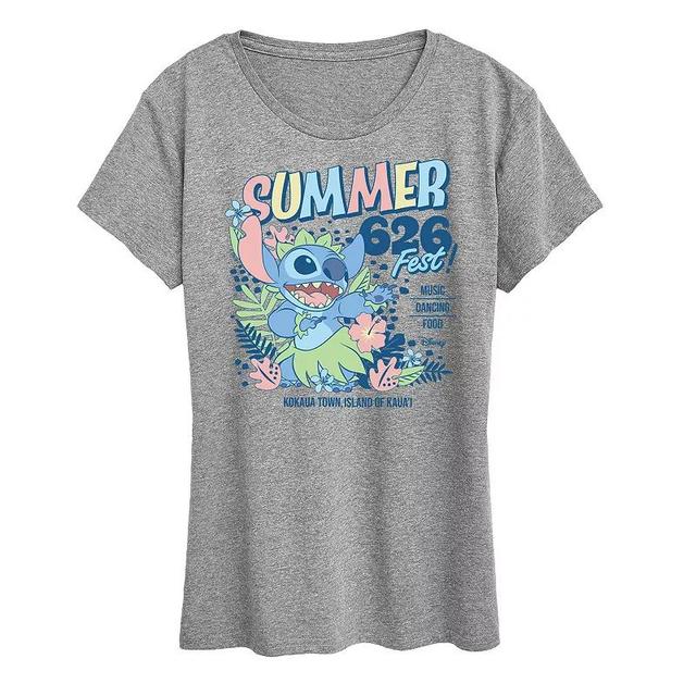 Disneys Lilo & Stitch Womens Summer 626 Fest Graphic Tee Product Image