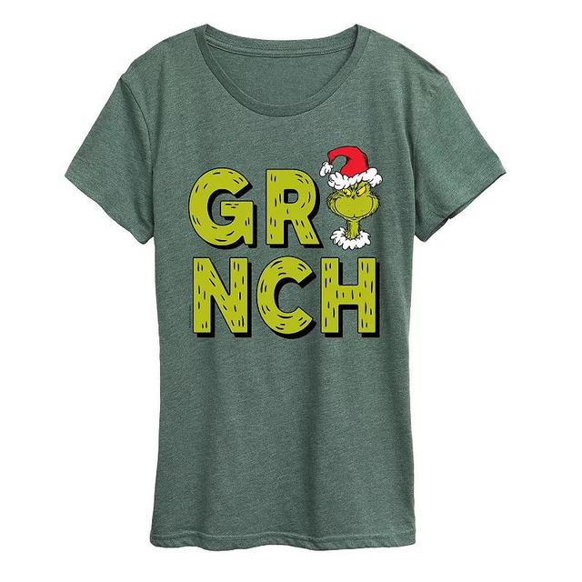 Womens Dr. Seuss Grinch Fur Letters Graphic Tee Product Image