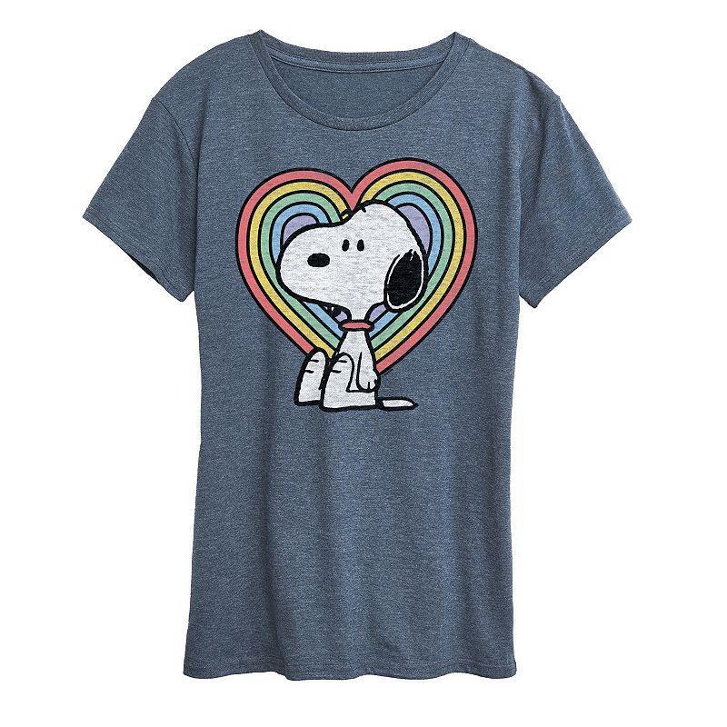 Womens Peanuts Snoopy Pastel Heart Graphic Tee, Girls Product Image