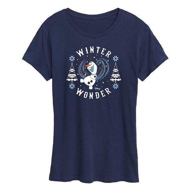 Disneys Frozen 2 Womens Winter Wonder Graphic Tee, Girls Blue Product Image