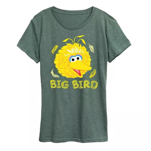 Womens Sesame Street Big Bird Graphic Tee, Girls Grey Royal Blue Product Image