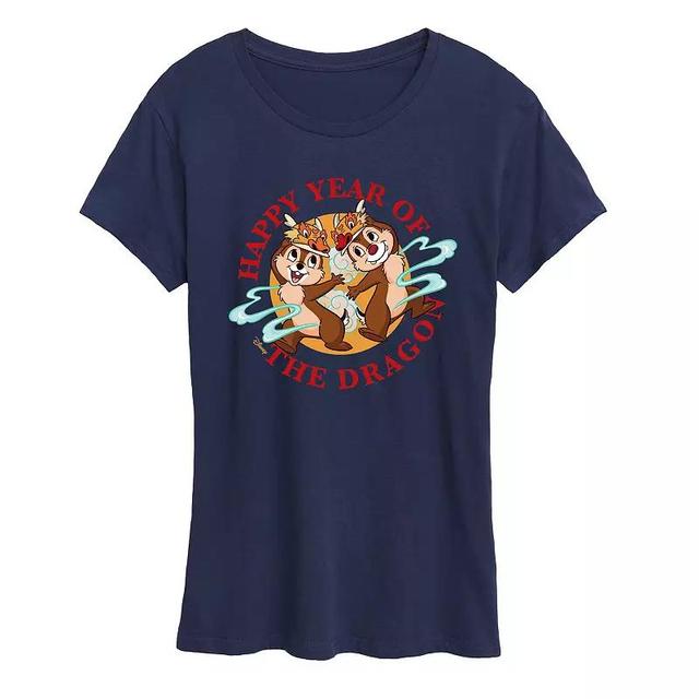 Disneys Chip And Dale Womens Year Of The Dragon Graphic Tee Blue Product Image