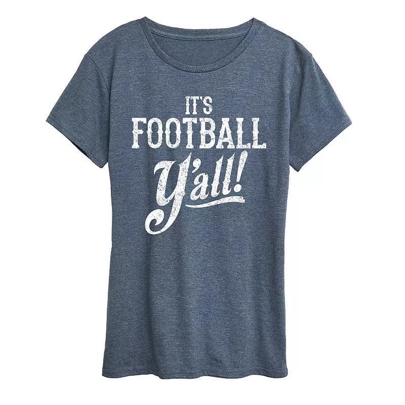 Womens Its Football Yall Graphic Tee, Girls Grey Red Product Image