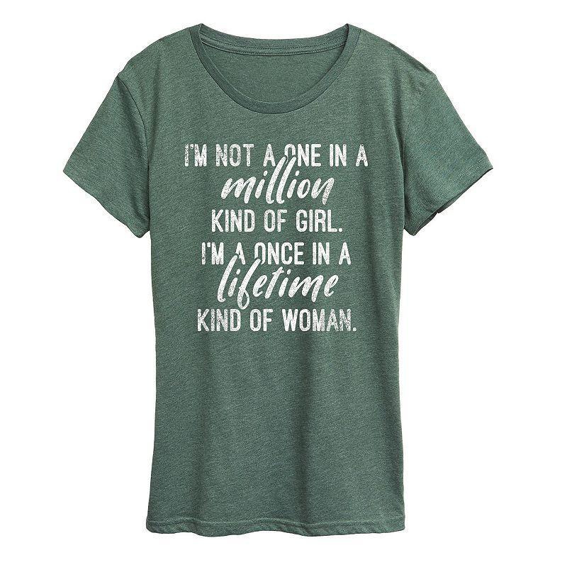 Plus Once In A Lifetime Kind Of Woman Graphic Tee, Womens Grey Green Product Image