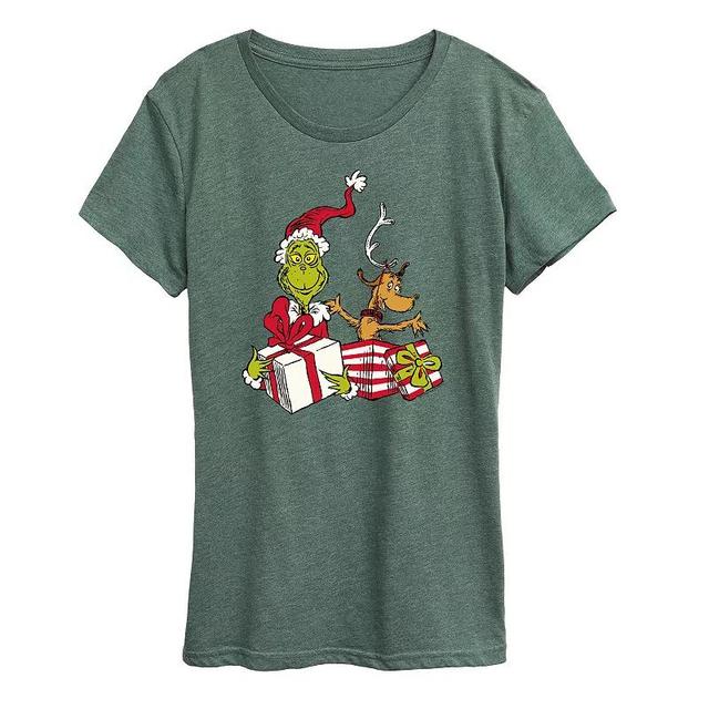 Womens Dr. Seuss The Grinch Max and Grinch Graphic Tee, Girls Grey Gray Product Image