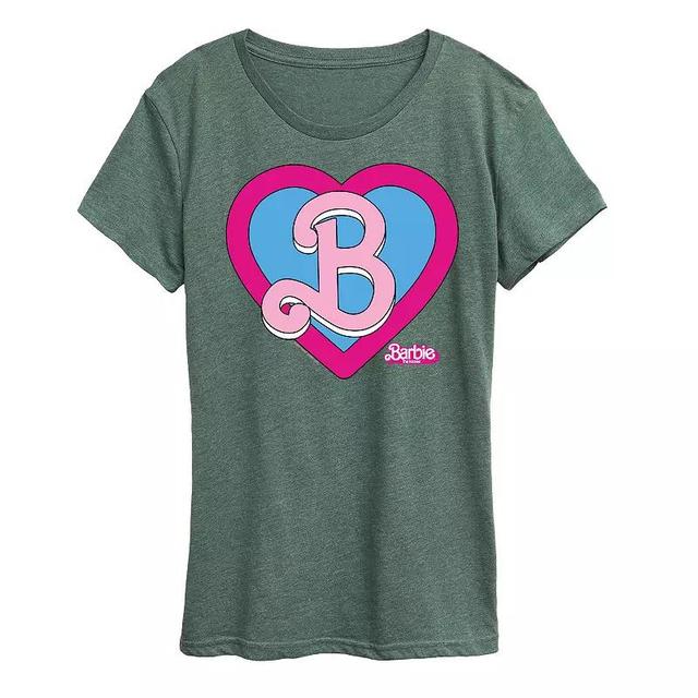 Missy Plus Barbie The Movie Heart Crest Graphic Tee, Womens Product Image