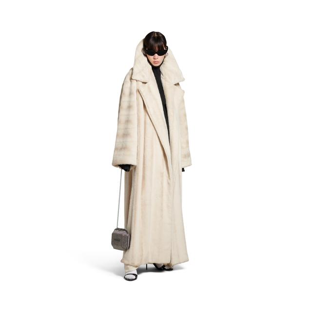 Women's High Collar Coat in Light Beige Product Image