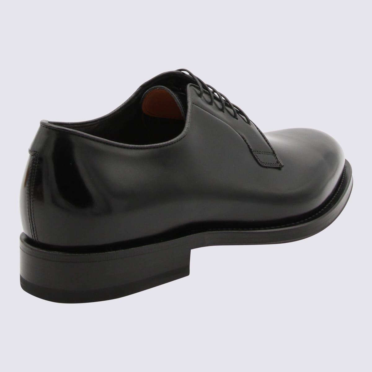 SANTONI Black Leather Lace Up Shoes Product Image