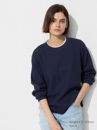 Womens Waffle T-Shirt Long-Sleeve Navy Small UNIQLO US Product Image