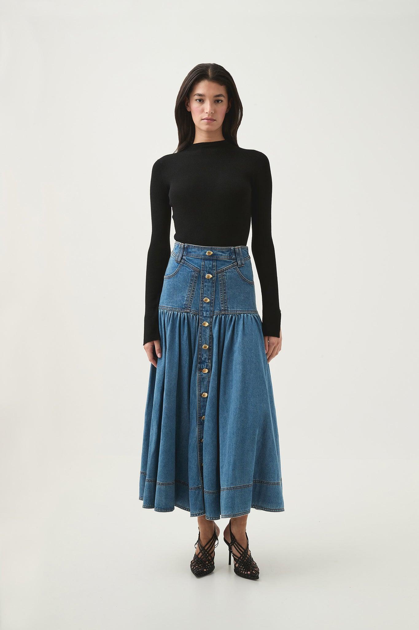 Belmond Denim Midi Skirt Product Image