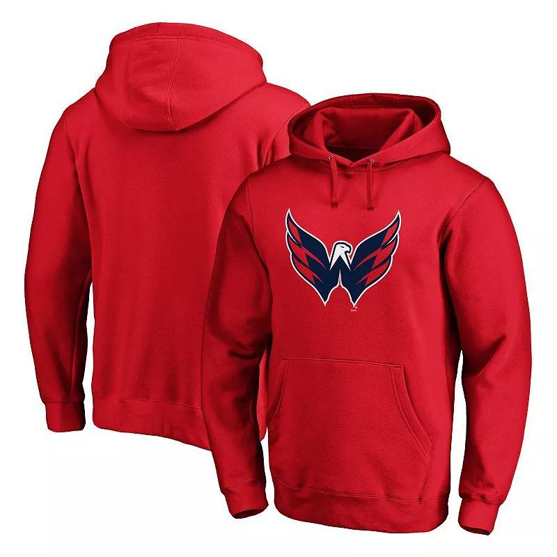 Mens Red Washington Capitals Primary Logo Pullover Hoodie Product Image