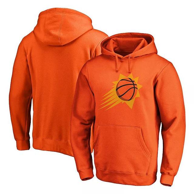 Mens Fanatics Branded Orange Phoenix Suns Icon Primary Logo Fitted Pullover Hoodie Product Image