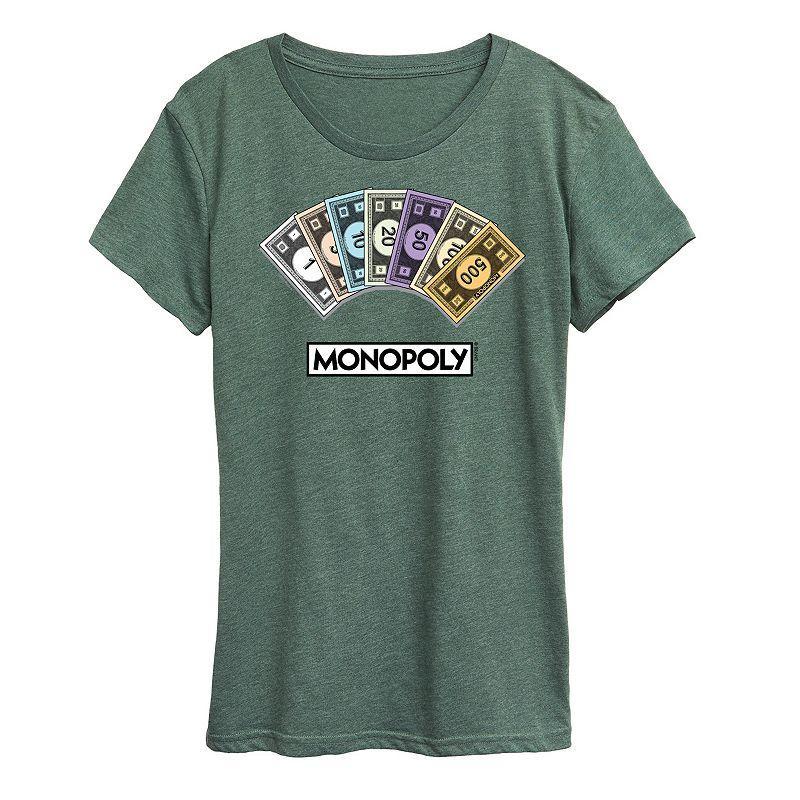 Womens Monopoly Money Stack Graphic Tee Med Grey Product Image