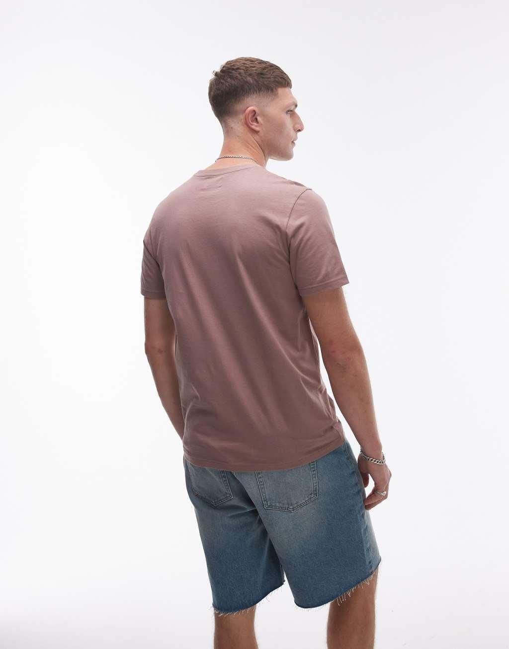 Topman 7 pack classic T-shirt in black, white, stone, mink, gray, khaki and teal Product Image