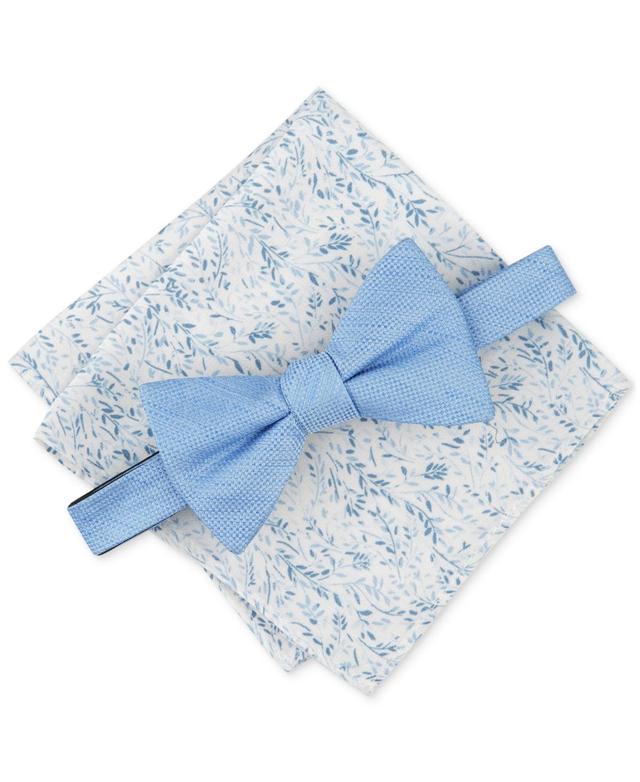 Bar Iii Mens Solid Bow Tie & Floral Pocket Square Set, Created for Macys Product Image