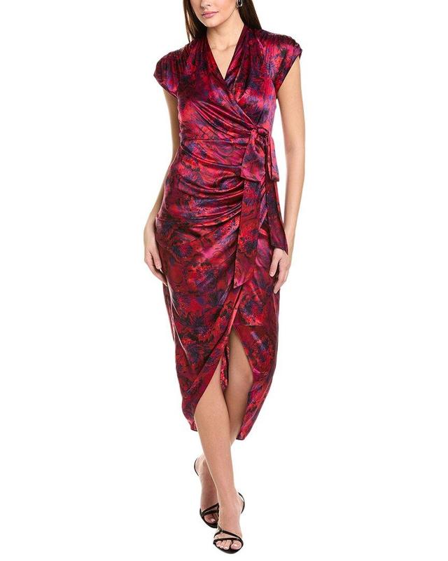 Gail Silk Maxi Dress In Red Product Image