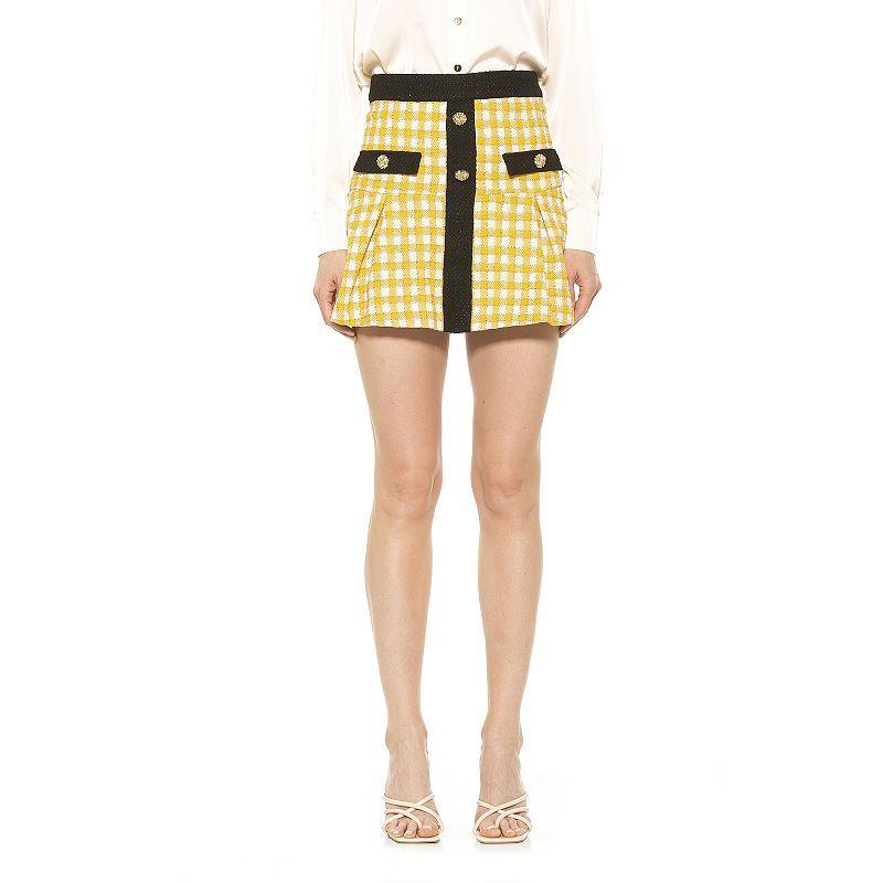 Womens ALEXIA ADMOR Alison Mini Flared Tweed Skirt Product Image