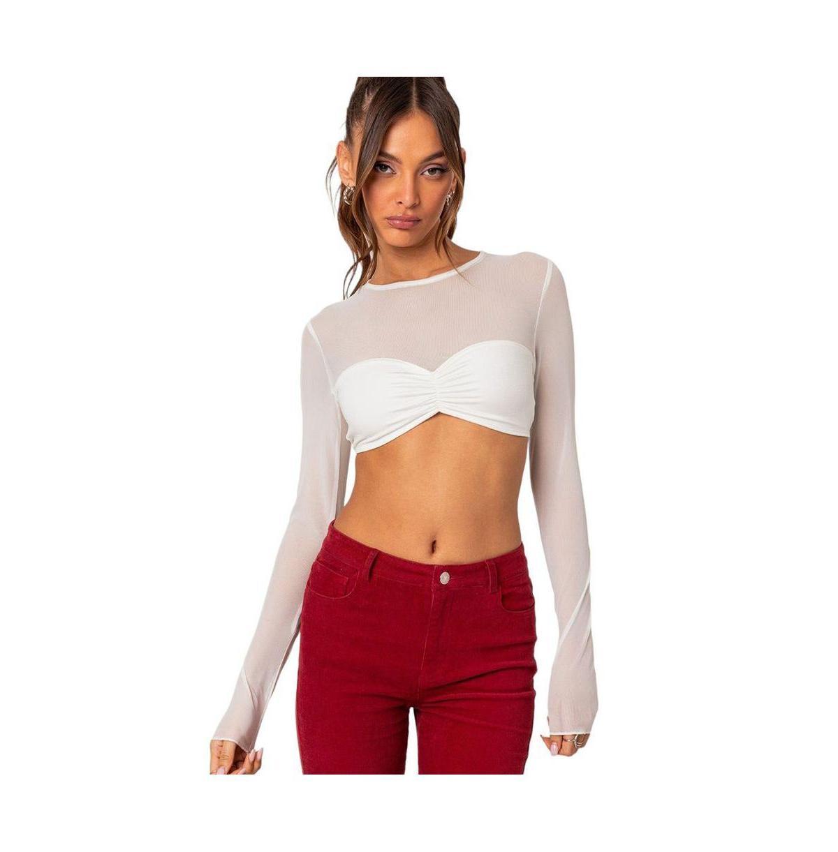 Womens Night out sheer crop top Product Image