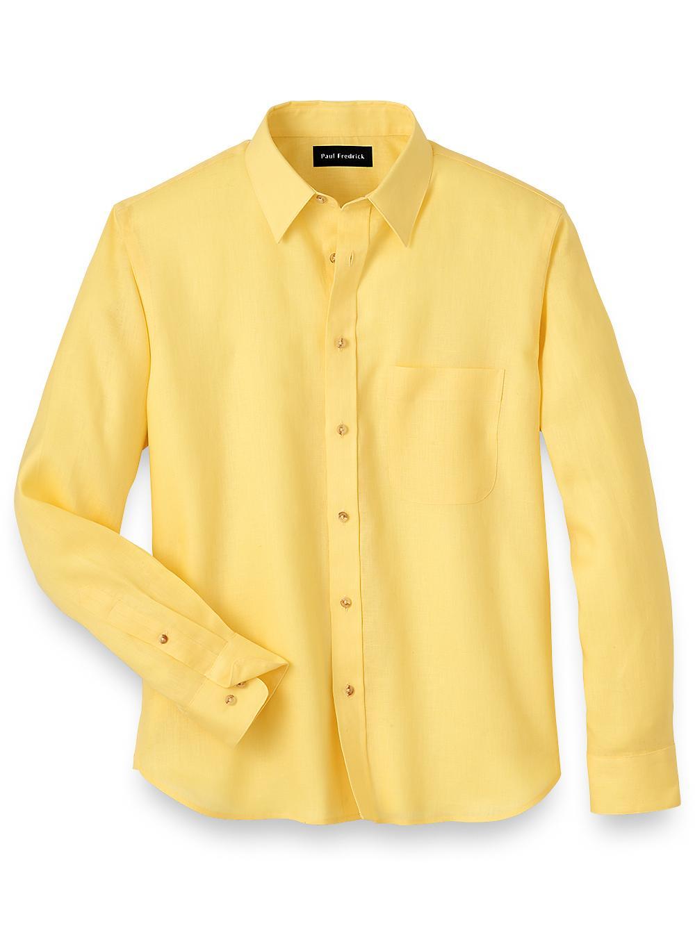 Slim Fit Linen Solid Casual Shirt Product Image