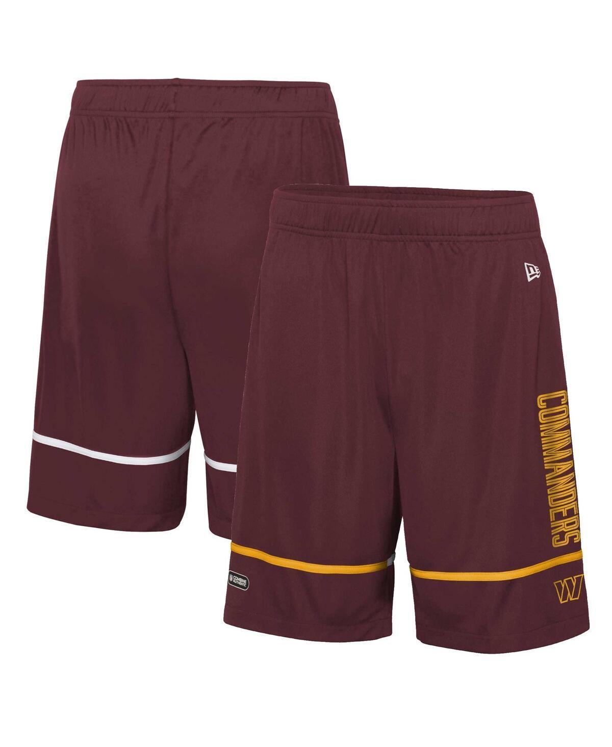 Mens New Era Burgundy Washington Commanders Combine Authentic Rusher Training Shorts Product Image