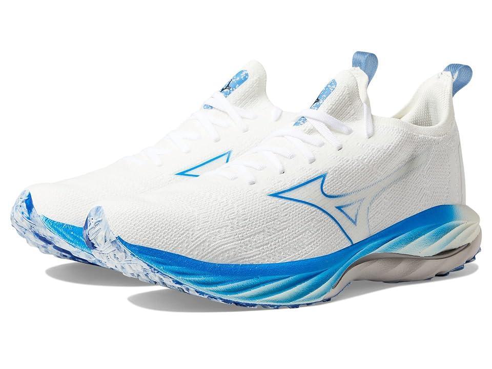 Mizuno Mens Mizuno Wave Neo Wind - Mens Running Shoes White/Undyed White/Peace Blue Product Image