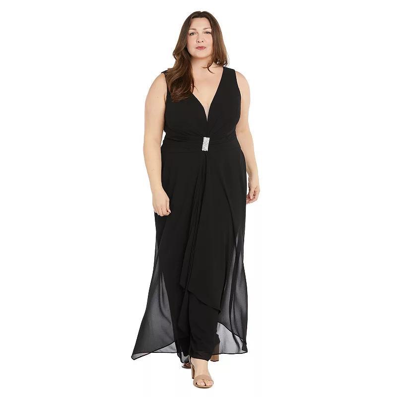 Plus Size R&M Richards Flyaway Sleeveless Jumpsuit, Womens Product Image