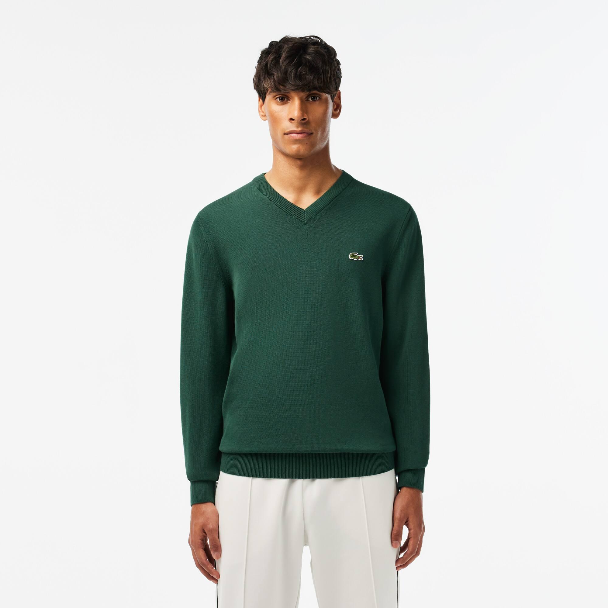 Monochrome Cotton V-neck Sweater Product Image