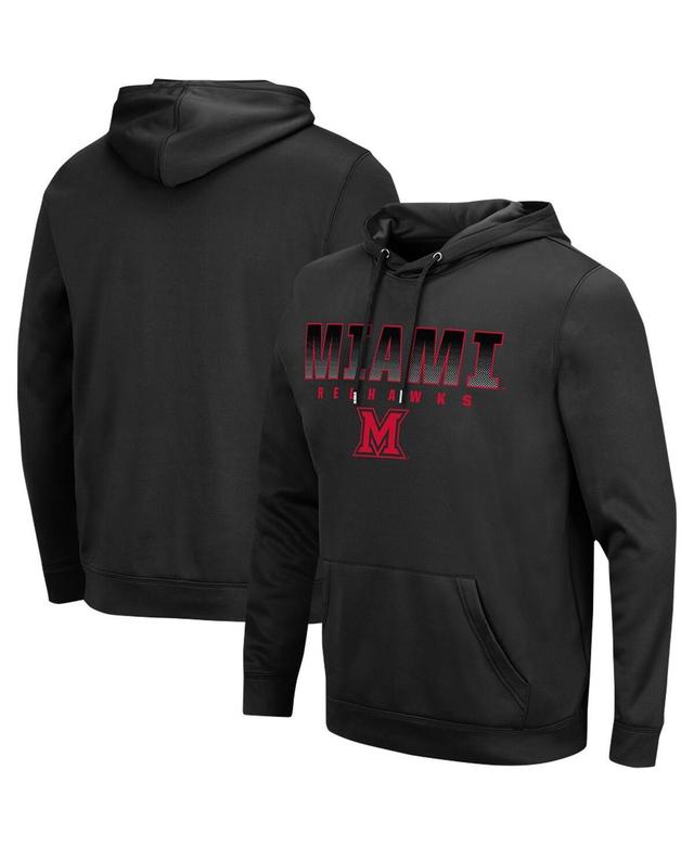 Mens Colosseum Miami University RedHawks Blackout 3.0 Pullover Hoodie Product Image