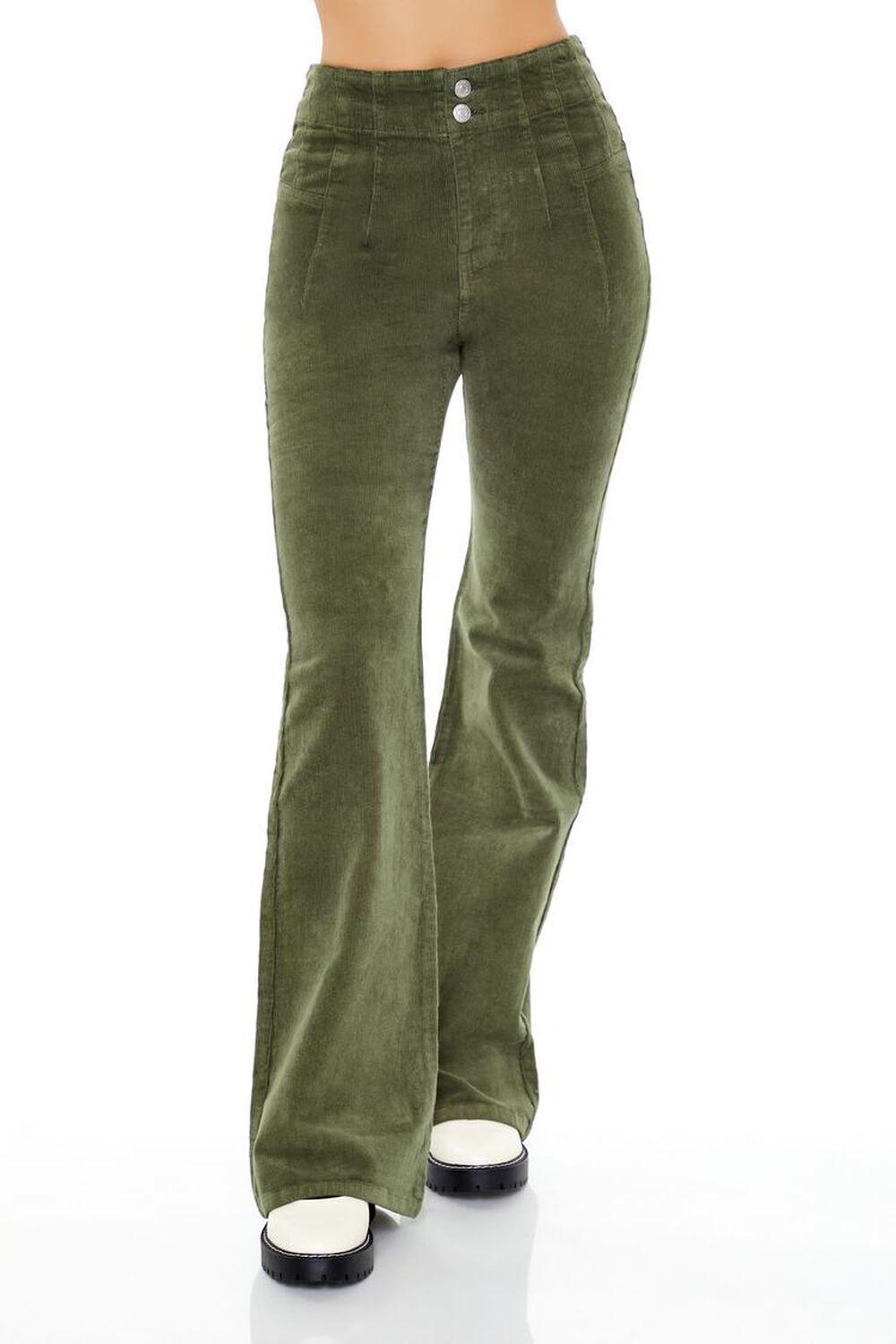 High-Rise Corduroy Flare Pants | Forever 21 Product Image