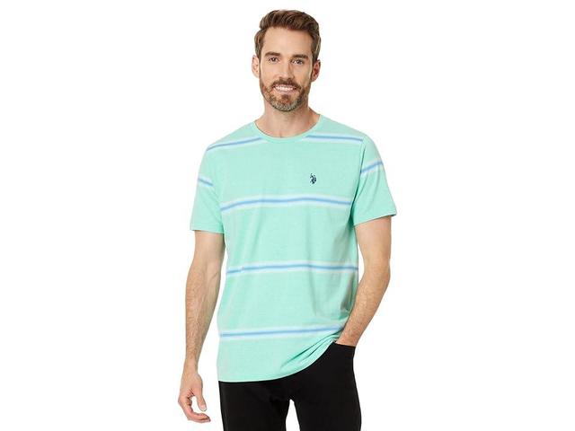 U.S. POLO ASSN. Short Sleeve Ombre Stripe Yarn Dye Jersey Tee Shirt (Jade Heather) Men's T Shirt Product Image