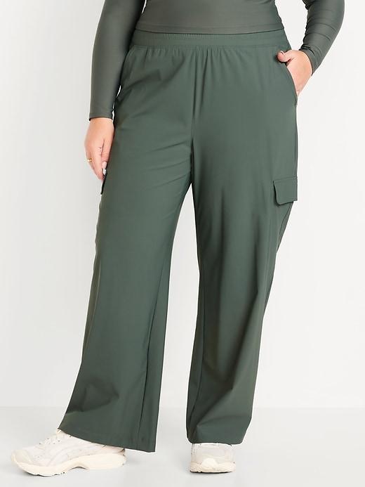 High-Waisted SleekTech Wide-Leg Cargo Pants Product Image