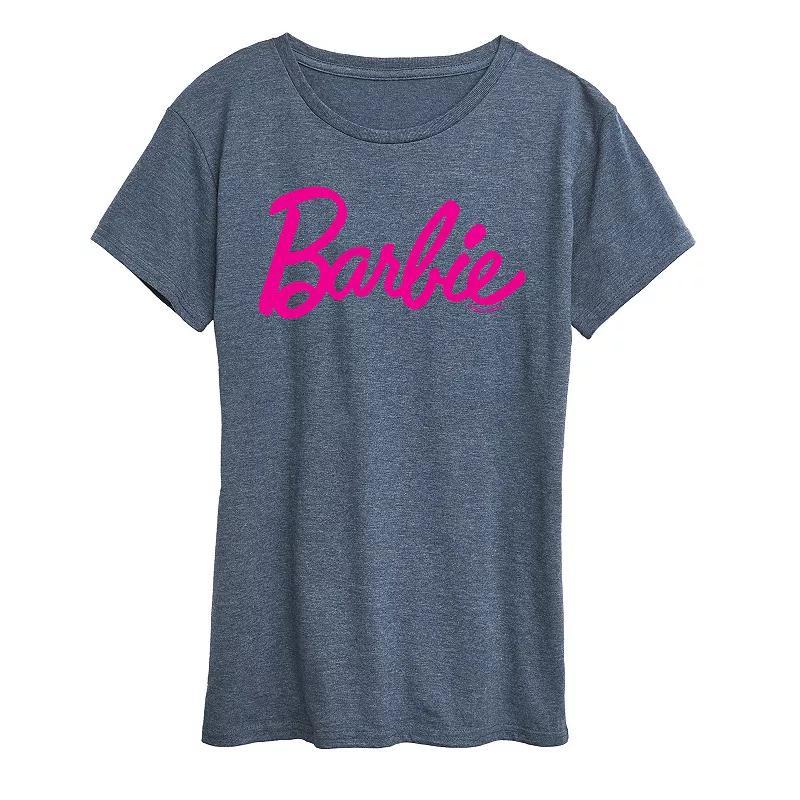 Juniors Barbie Classic Logo Graphic Tee, Girls Grey Blue Product Image