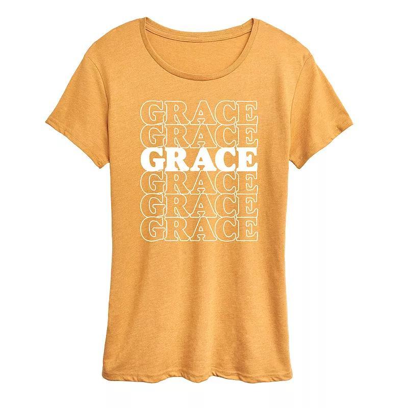 Womens Grace Stacked Graphic Tee Grey Green Product Image